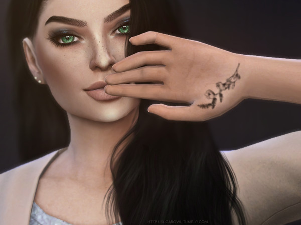 Sims 4 Tiny Flowers palm tattoo by sugar owl at TSR