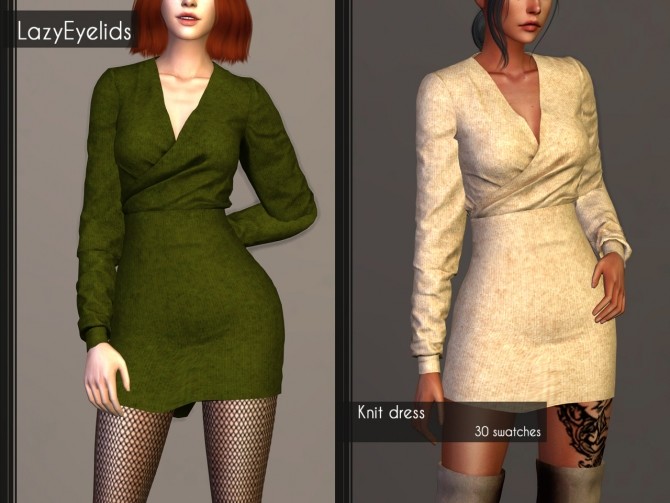 Sims 4 Short jacket, knit dress & long cardigan at LazyEyelids