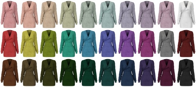 Sims 4 Short jacket, knit dress & long cardigan at LazyEyelids