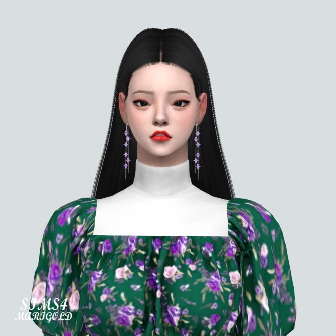 Sims 4 Flower 2 Chain Earrings at Marigold