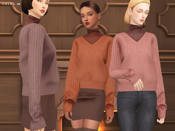 Sims 4 Sweater 02 by ChloeMMM at TSR