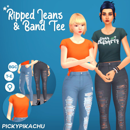 Ripped Jeans & Band Tee Collab Project at Pickypikachu