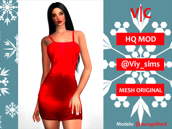 Sims 4 Dress Christmas I by Viy Sims at TSR
