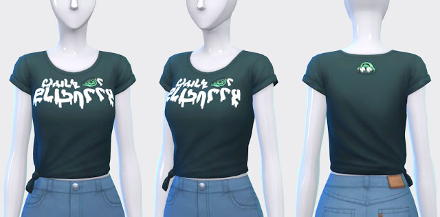 Sims 4 Ripped Jeans & Band Tee Collab Project at Pickypikachu