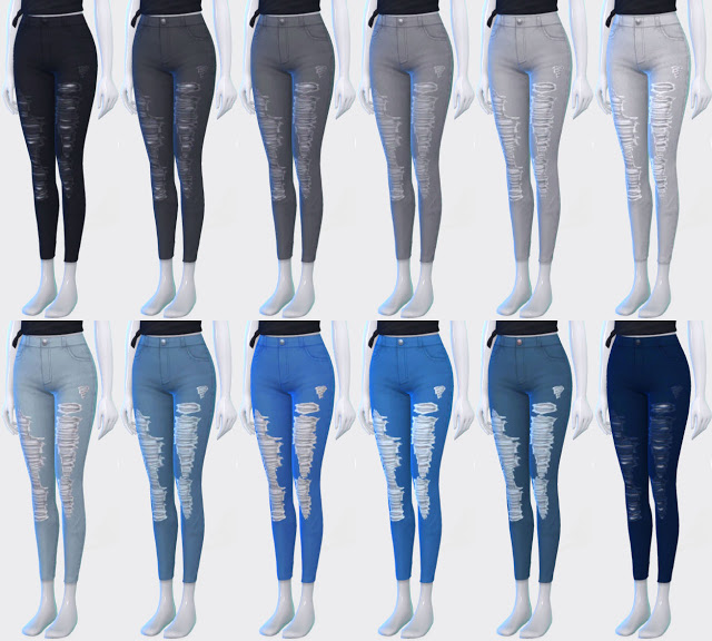Sims 4 Ripped Jeans & Band Tee Collab Project at Pickypikachu