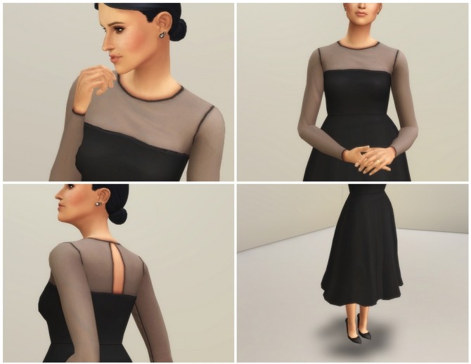 Sims 4 Mesh Flared Dress at Rusty Nail