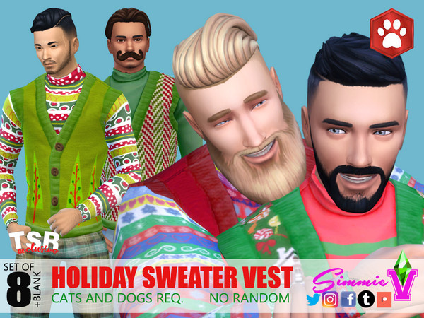 Sims 4 Holiday Sweater Vest by SimmieV at TSR