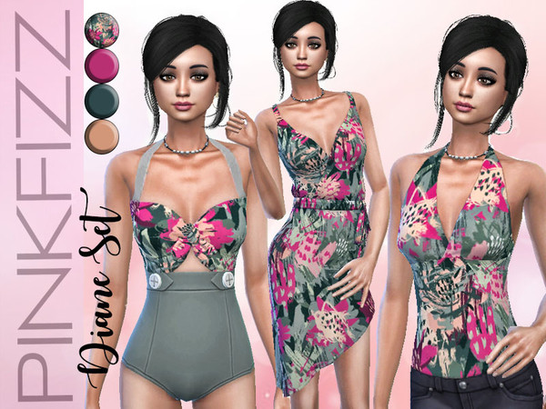 Sims 4 Diane Set by Pinkfizzzzz at TSR