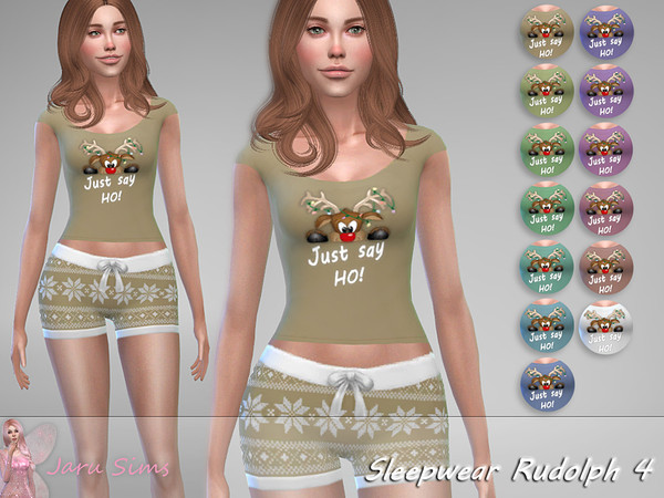 Sims 4 Sleepwear Rudolph 4 by Jaru Sims at TSR