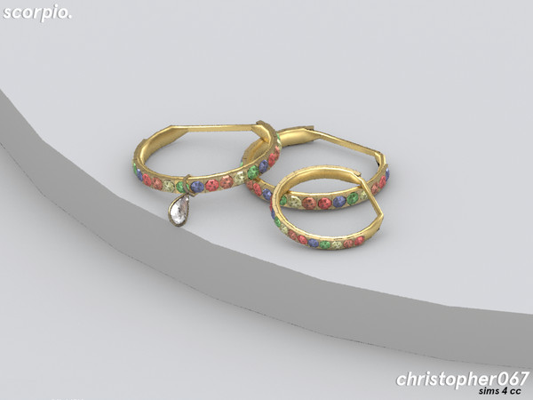 Sims 4 Scorpio Earrings by Christopher067 at TSR