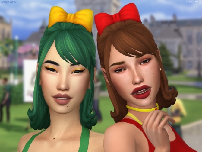 Sims 4 CHEER HAIR & Bow at Candy Sims 4