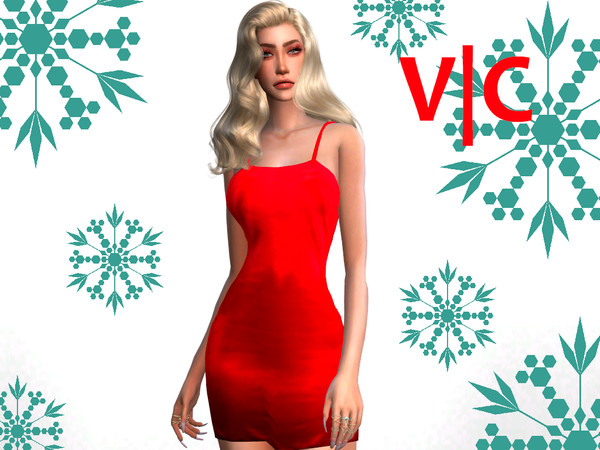 Sims 4 Dress Christmas I by Viy Sims at TSR