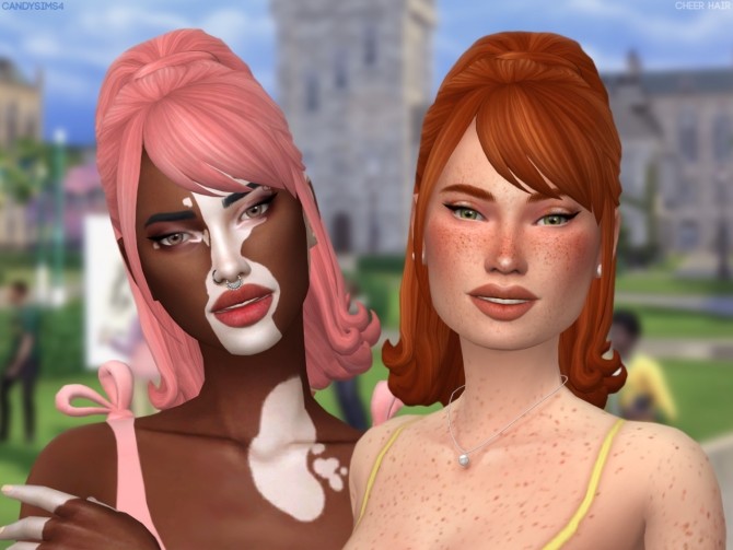 Sims 4 CHEER HAIR & Bow at Candy Sims 4