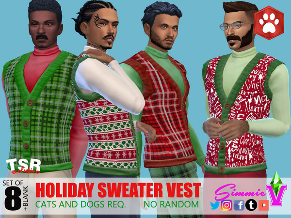 Sims 4 Holiday Sweater Vest by SimmieV at TSR
