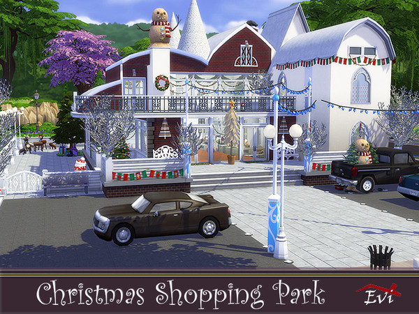 Sims 4 Christmas Shopping Park by evi at TSR