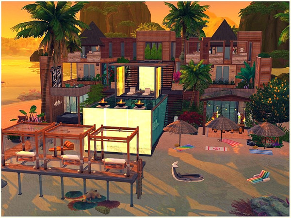 Sims 4 White Sand Spa by lotsbymanal at TSR