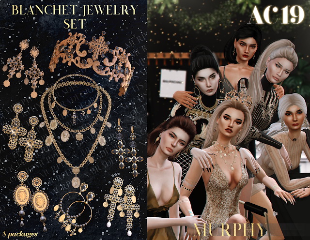 Sims 4 Blanchet Jewelry Set AC 2019   Day 1 by Silence Bradford at MURPHY
