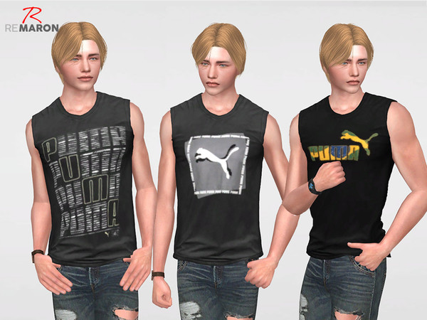 Sims 4 Tank Top for men by remaron at TSR
