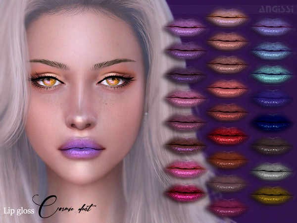 Sims 4 Lip gloss Cosmic dust by ANGISSI at TSR