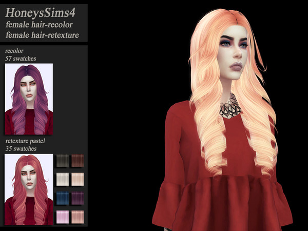 Sims 4 Female hair recolor retexture TsminhSims by HoneysSims4 at TSR