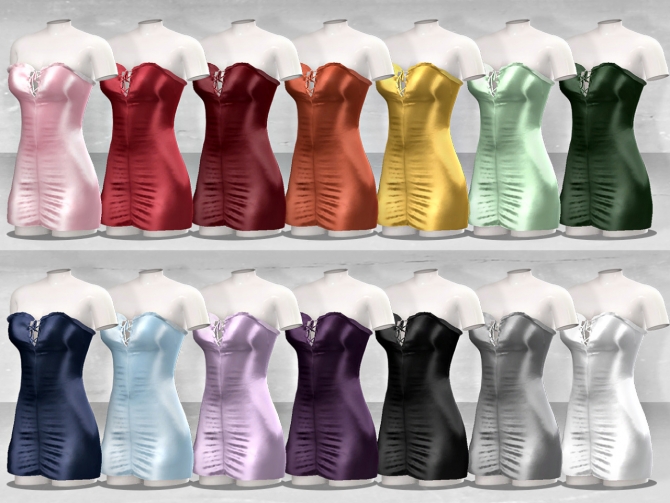 Strapless Mini Dress #9 at TØMMERAAS » Sims 4 Updates