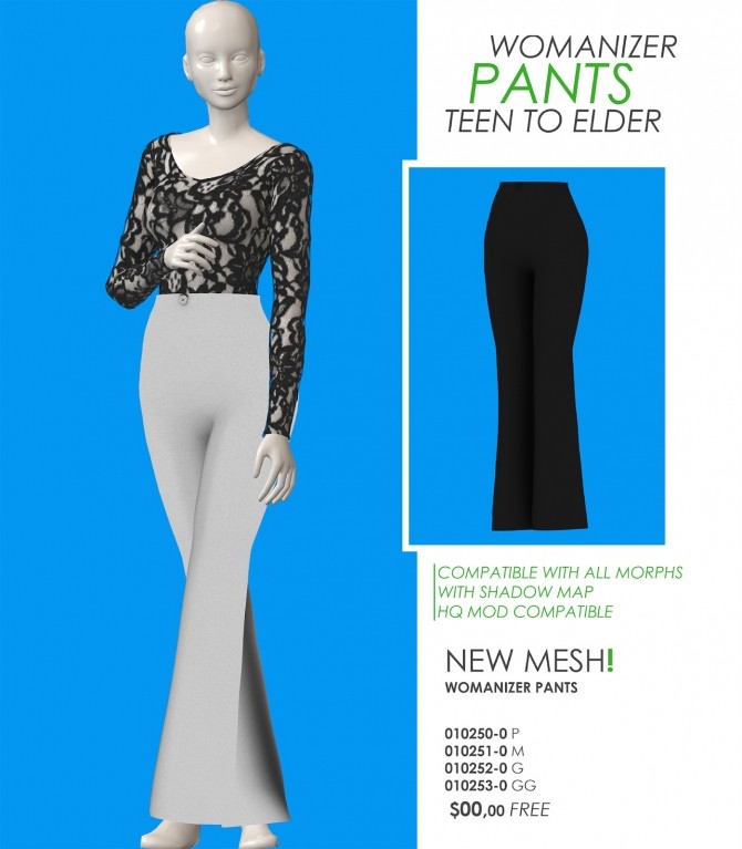Sims 4 WOMANIZER BODY & PANTS by Thiago Mitchell at REDHEADSIMS