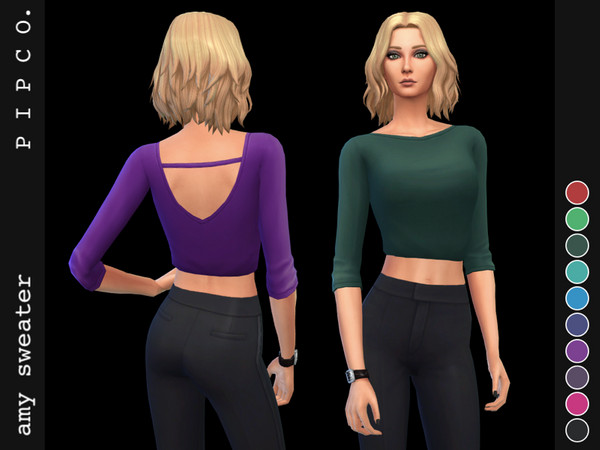 Sims 4 Amy sweater by Pipco at TSR