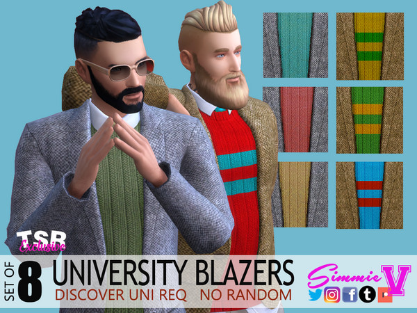 Sims 4 University Blazer by SimmieV at TSR
