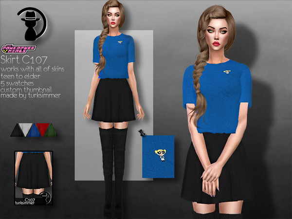 Sims 4 Skirt C107 by turksimmer at TSR