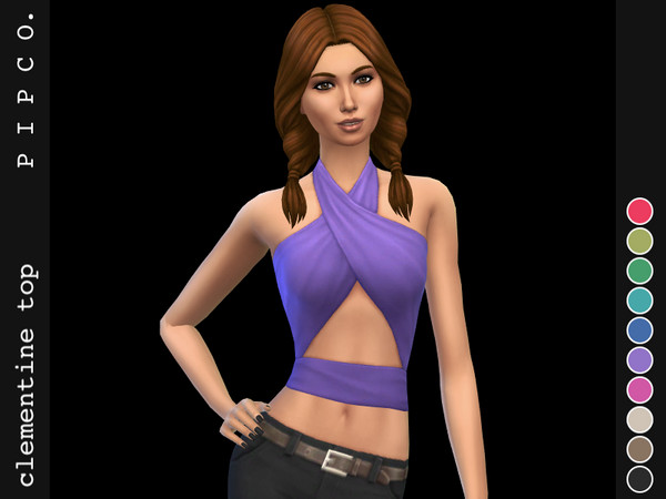 Sims 4 Clementine top by Pipco at TSR