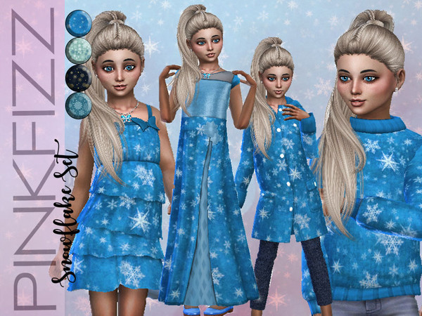 Sims 4 Snowflake Set by Pinkfizzzzz at TSR