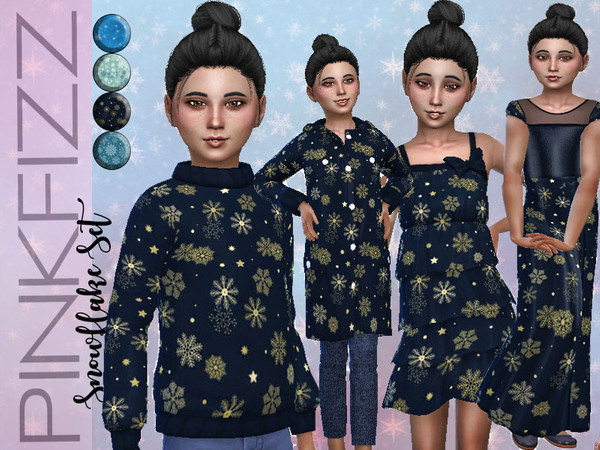 Sims 4 Snowflake Set by Pinkfizzzzz at TSR