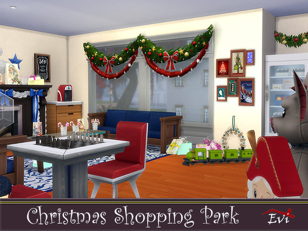 Sims 4 Christmas Shopping Park by evi at TSR