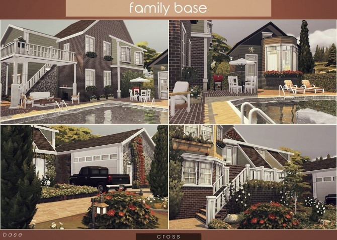 Sims 4 Family Base house by Praline at Cross Design