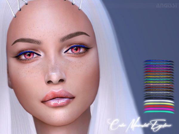 Sims 4 Color Minimalist eyeliner by ANGISSI at TSR