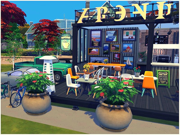 Sims 4 Morning Coffee small container restaurant by lotsbymanal at TSR