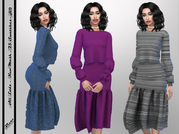 Sims 4 Crop Top Dress by pizazz at TSR