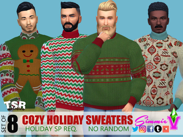 Sims 4 Cozy Holiday Sweater by SimmieV at TSR