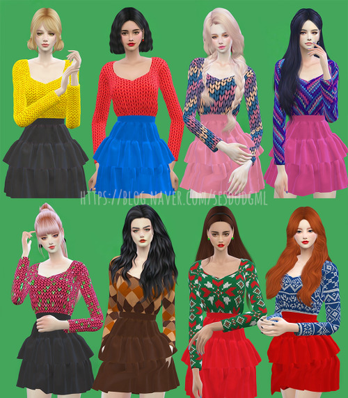 Sims 4 Knit dress F at Ahri Sim4