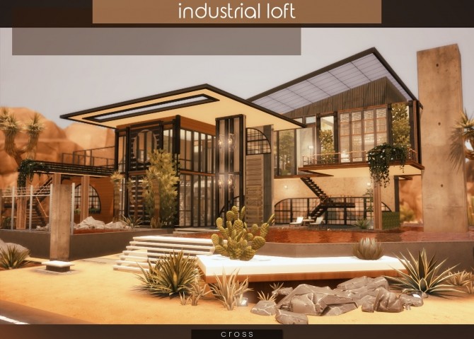 Sims 4 Industrial Loft by Praline at Cross Design