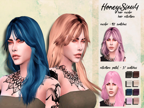 Sims 4 Female hair recolor retexture Wings ON1020 by HoneysSims4 at TSR