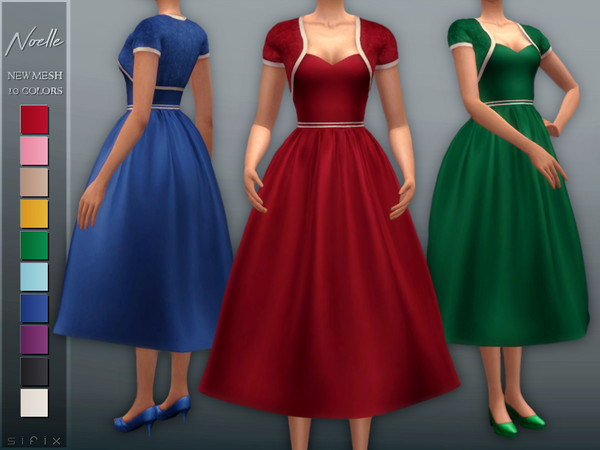 Sims 4 Noelle Dress by Sifix at TSR