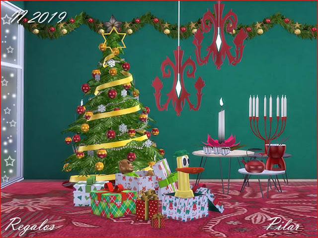 Sims 4 Christmas 2019 deco set by Pilar at SimControl