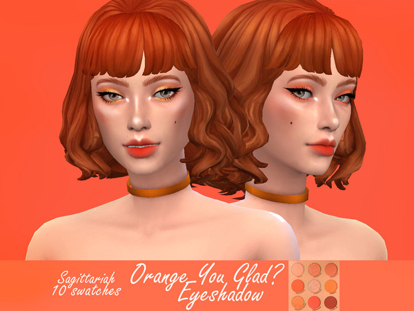 Sims 4 Orange You Glad Eyeshadow by Sagittariah at TSR