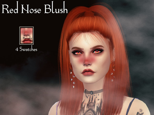 Sims 4 Red Nose Blush by Reevaly at TSR