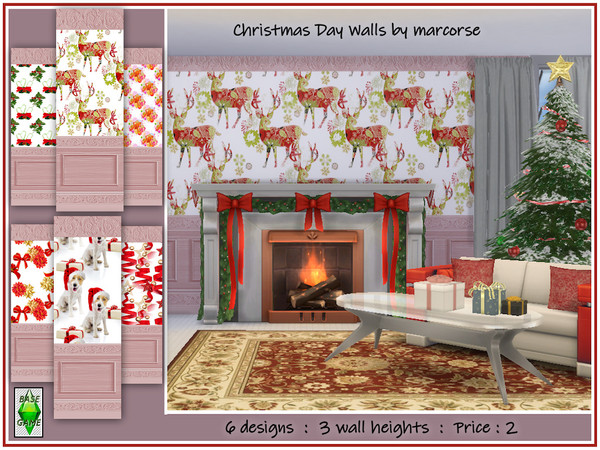Sims 4 Christmas Day Walls by marcorse at TSR