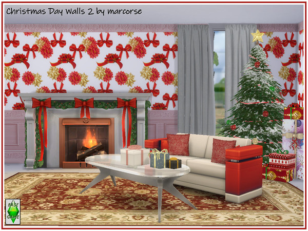 Sims 4 Christmas Day Walls by marcorse at TSR