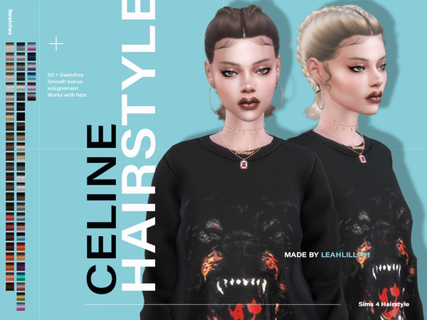 Sims 4 Celine Hairstyle by Leah Lillith at TSR
