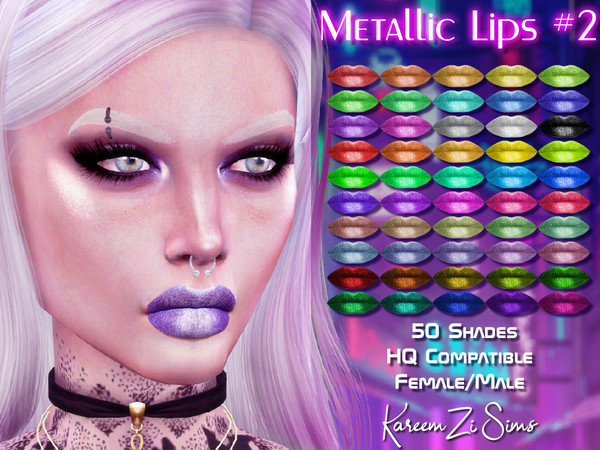 Sims 4 Metallic Lips #2 by KareemZiSims at TSR