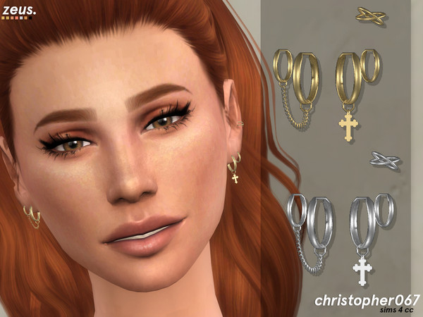 Sims 4 Zeus Earrings by Christopher067 at TSR